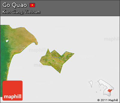 Satellite 3D Map of Go Quao, single color outside