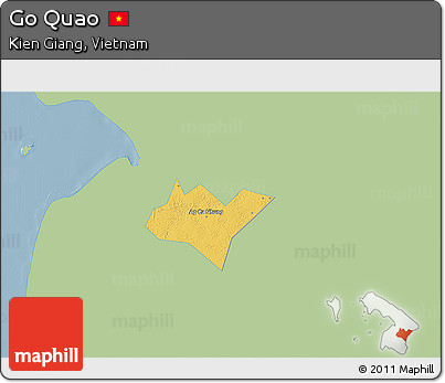 Savanna Style 3D Map of Go Quao, single color outside