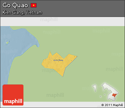 Savanna Style 3D Map of Go Quao, single color outside
