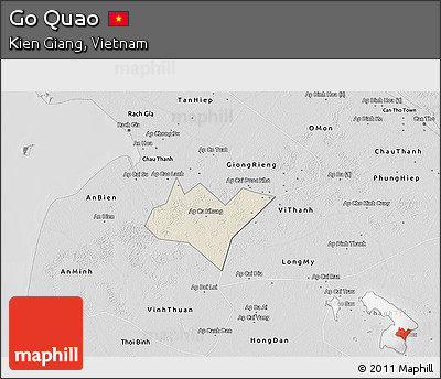 Shaded Relief 3D Map of Go Quao, desaturated