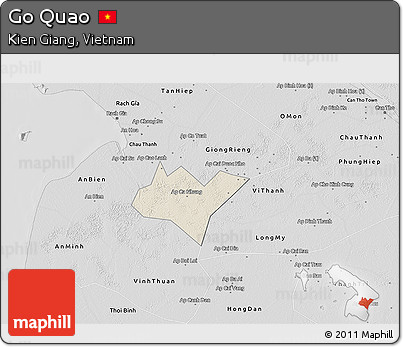Shaded Relief 3D Map of Go Quao, desaturated