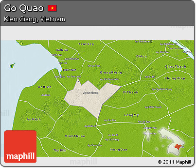 Shaded Relief 3D Map of Go Quao, physical outside