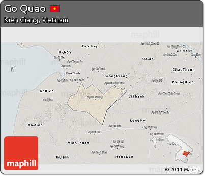 Shaded Relief 3D Map of Go Quao, semi-desaturated