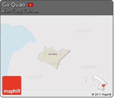 Shaded Relief 3D Map of Go Quao, single color outside