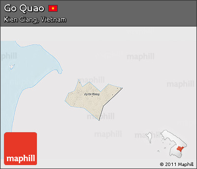 Shaded Relief 3D Map of Go Quao, single color outside