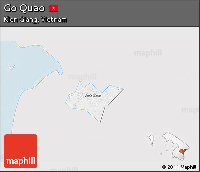 Silver Style 3D Map of Go Quao, single color outside