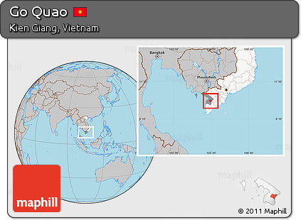 Gray Location Map of Go Quao, highlighted country, highlighted parent region