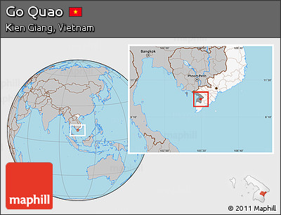 Gray Location Map of Go Quao, highlighted country, highlighted parent region