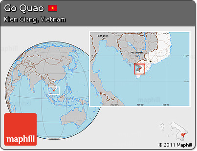 Gray Location Map of Go Quao, highlighted country, highlighted parent region