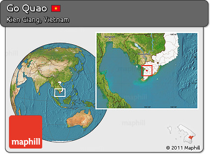 Satellite Location Map of Go Quao, highlighted country