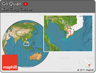 Satellite Location Map of Go Quao, highlighted country, highlighted parent region