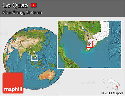 Satellite Location Map of Go Quao, highlighted country, highlighted parent region