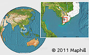 Satellite Location Map of Go Quao, highlighted country, highlighted parent region
