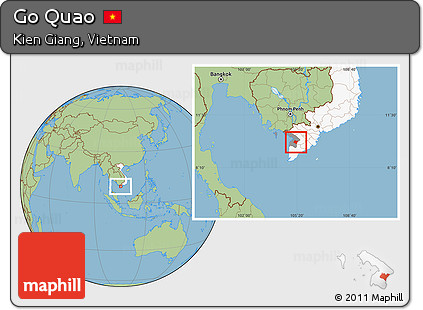 Savanna Style Location Map of Go Quao, highlighted country, highlighted parent region