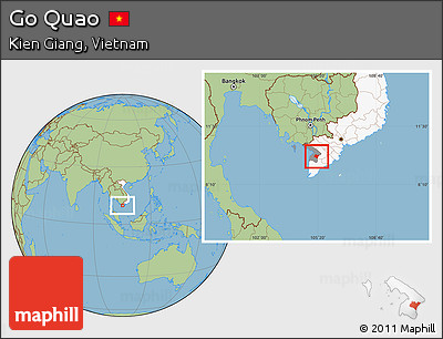 Savanna Style Location Map of Go Quao, highlighted country, highlighted parent region