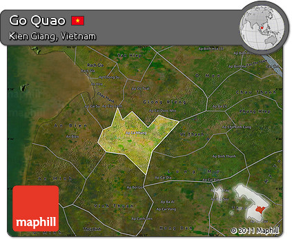 Satellite Map of Go Quao, darken