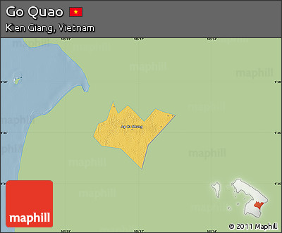 Savanna Style Map of Go Quao, single color outside