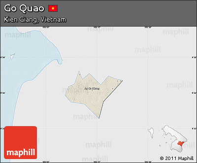 Shaded Relief Map of Go Quao, single color outside