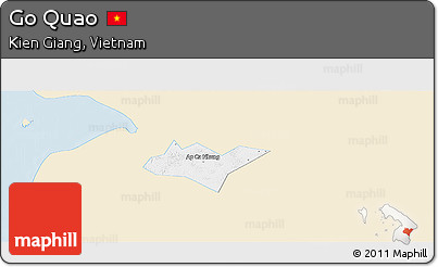 Classic Style Panoramic Map of Go Quao, single color outside