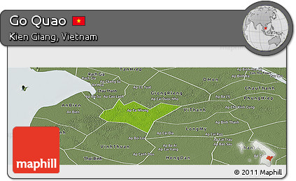 Physical Panoramic Map of Go Quao, semi-desaturated
