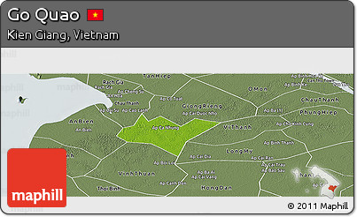 Physical Panoramic Map of Go Quao, semi-desaturated