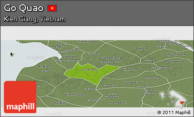 Physical Panoramic Map of Go Quao, semi-desaturated