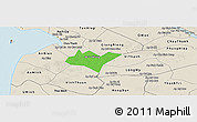 Political Panoramic Map of Go Quao, shaded relief outside
