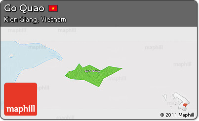 Political Panoramic Map of Go Quao, single color outside