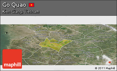 Satellite Panoramic Map of Go Quao, semi-desaturated