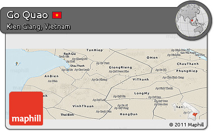 Shaded Relief Panoramic Map of Go Quao