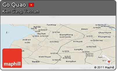 Shaded Relief Panoramic Map of Go Quao