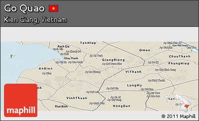 Shaded Relief Panoramic Map of Go Quao