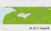 Shaded Relief Panoramic Map of Go Quao, physical outside