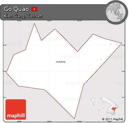 Classic Style Simple Map of Go Quao, cropped outside
