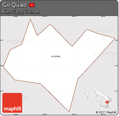 Classic Style Simple Map of Go Quao, cropped outside