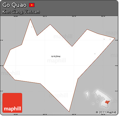 Gray Simple Map of Go Quao, cropped outside