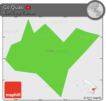 Political Simple Map of Go Quao, single color outside