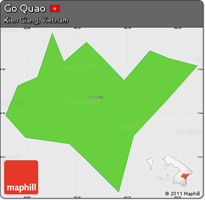 Political Simple Map of Go Quao, single color outside