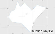 Silver Style Simple Map of Go Quao, single color outside