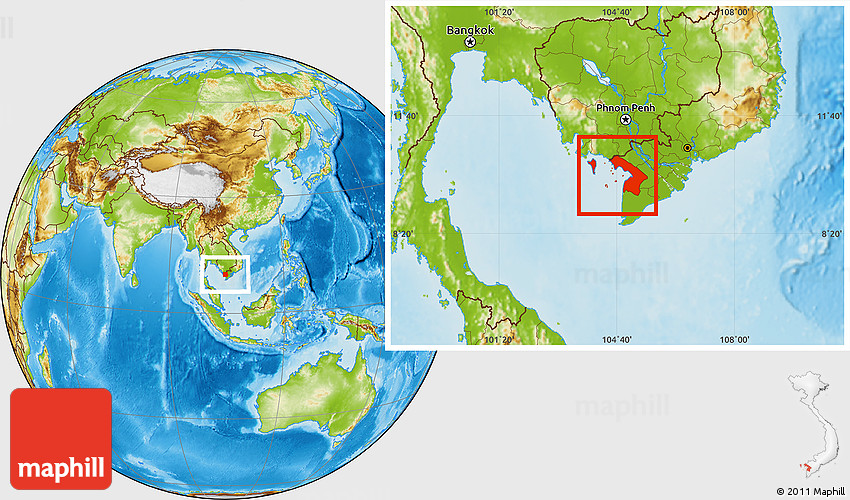 Physical Location Map of Kien Giang