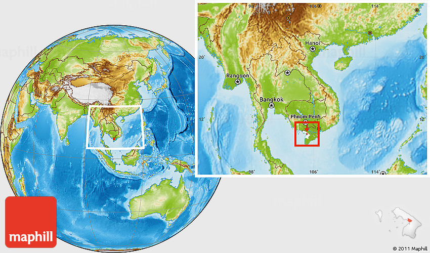 Physical Location Map of Rach Gia, highlighted parent region, within