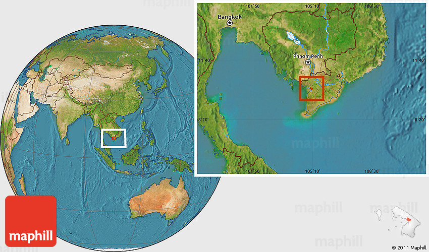 Satellite Location Map of Rach Gia