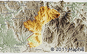 Physical 3D Map of Dac Glay, semi-desaturated