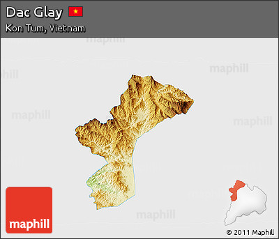 Physical 3D Map of Dac Glay, single color outside