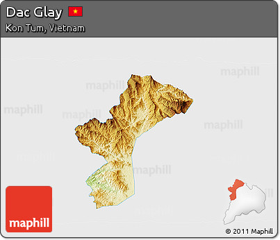 Physical 3D Map of Dac Glay, single color outside