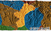 Political 3D Map of Dac Glay, darken