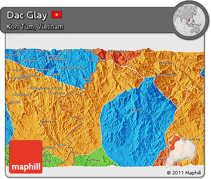 Political 3D Map of Dac Glay