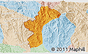 Political 3D Map of Dac Glay, lighten