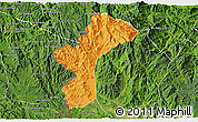 Political 3D Map of Dac Glay, satellite outside