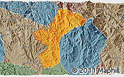 Political 3D Map of Dac Glay, semi-desaturated